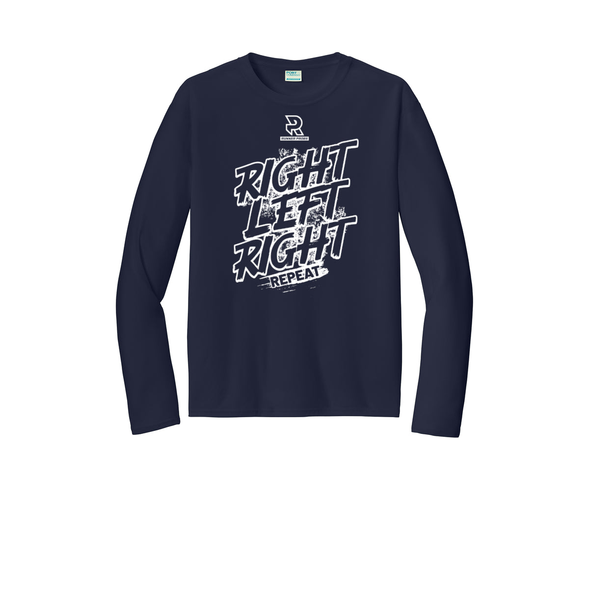 RIGHT LEFT RIGHT (White) - Long Sleeve Performance Tee