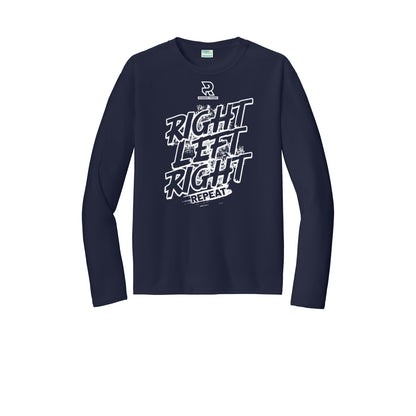 RIGHT LEFT RIGHT (White) - Long Sleeve Performance Tee