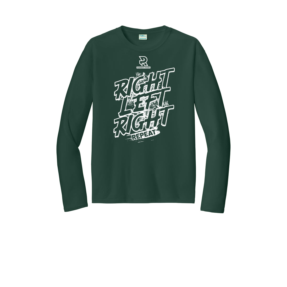RIGHT LEFT RIGHT (White) - Long Sleeve Performance Tee