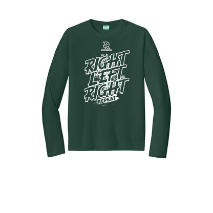 RIGHT LEFT RIGHT (White) - Long Sleeve Performance Tee