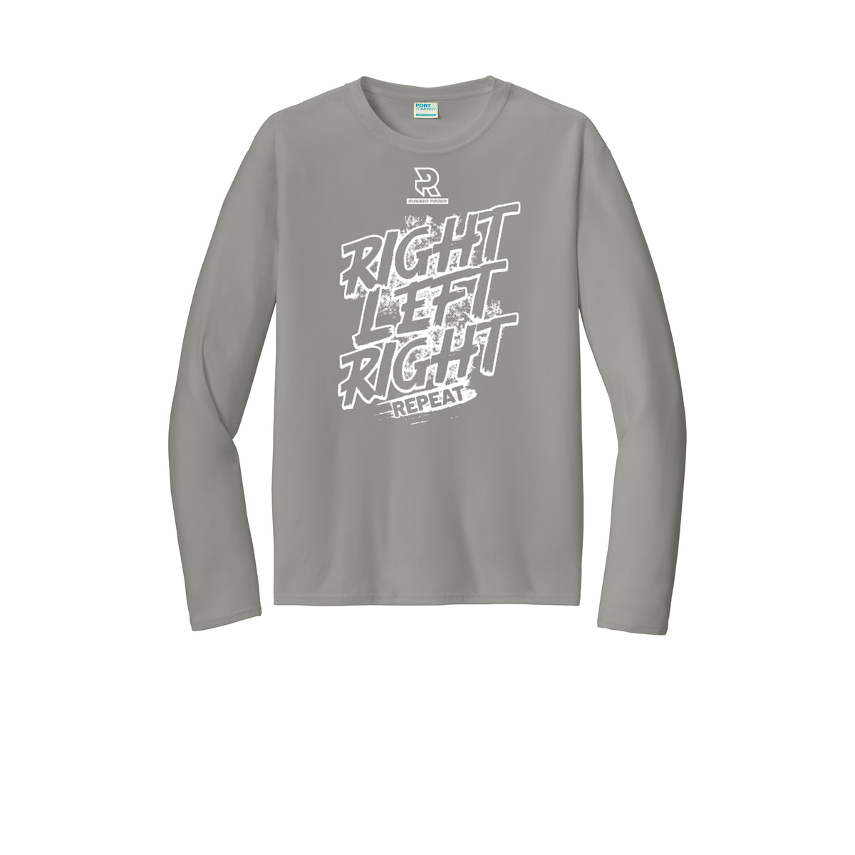 RIGHT LEFT RIGHT (White) - Long Sleeve Performance Tee