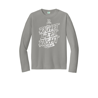 RIGHT LEFT RIGHT (White) - Long Sleeve Performance Tee