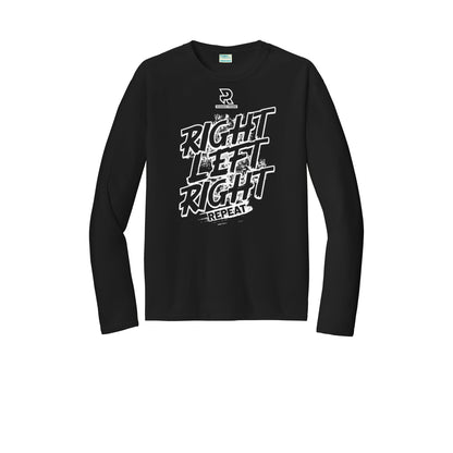RIGHT LEFT RIGHT (White) - Long Sleeve Performance Tee
