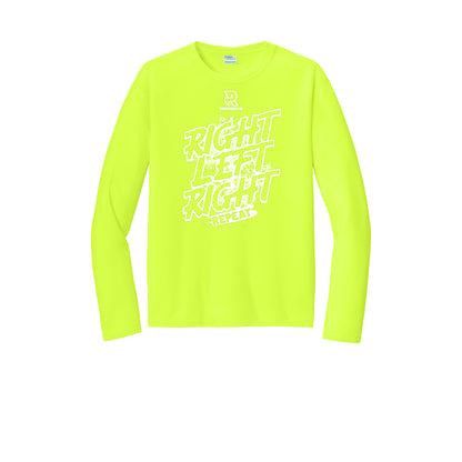 RIGHT LEFT RIGHT (White) - Long Sleeve Performance Tee