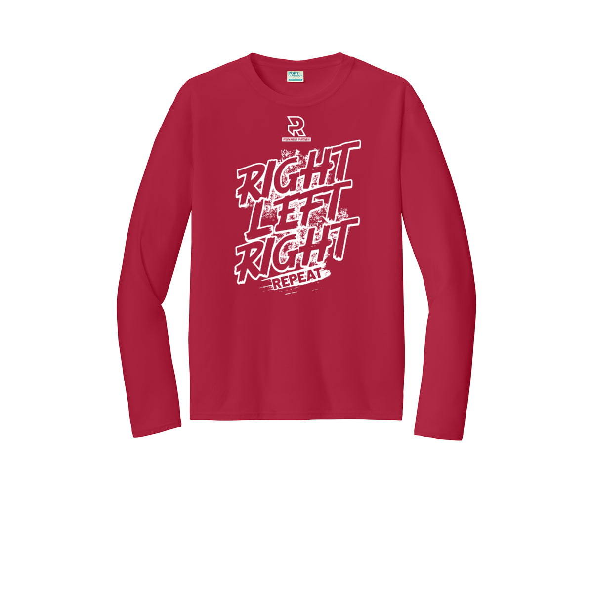 RIGHT LEFT RIGHT (White) - Long Sleeve Performance Tee