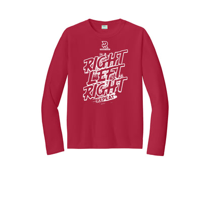 RIGHT LEFT RIGHT (White) - Long Sleeve Performance Tee