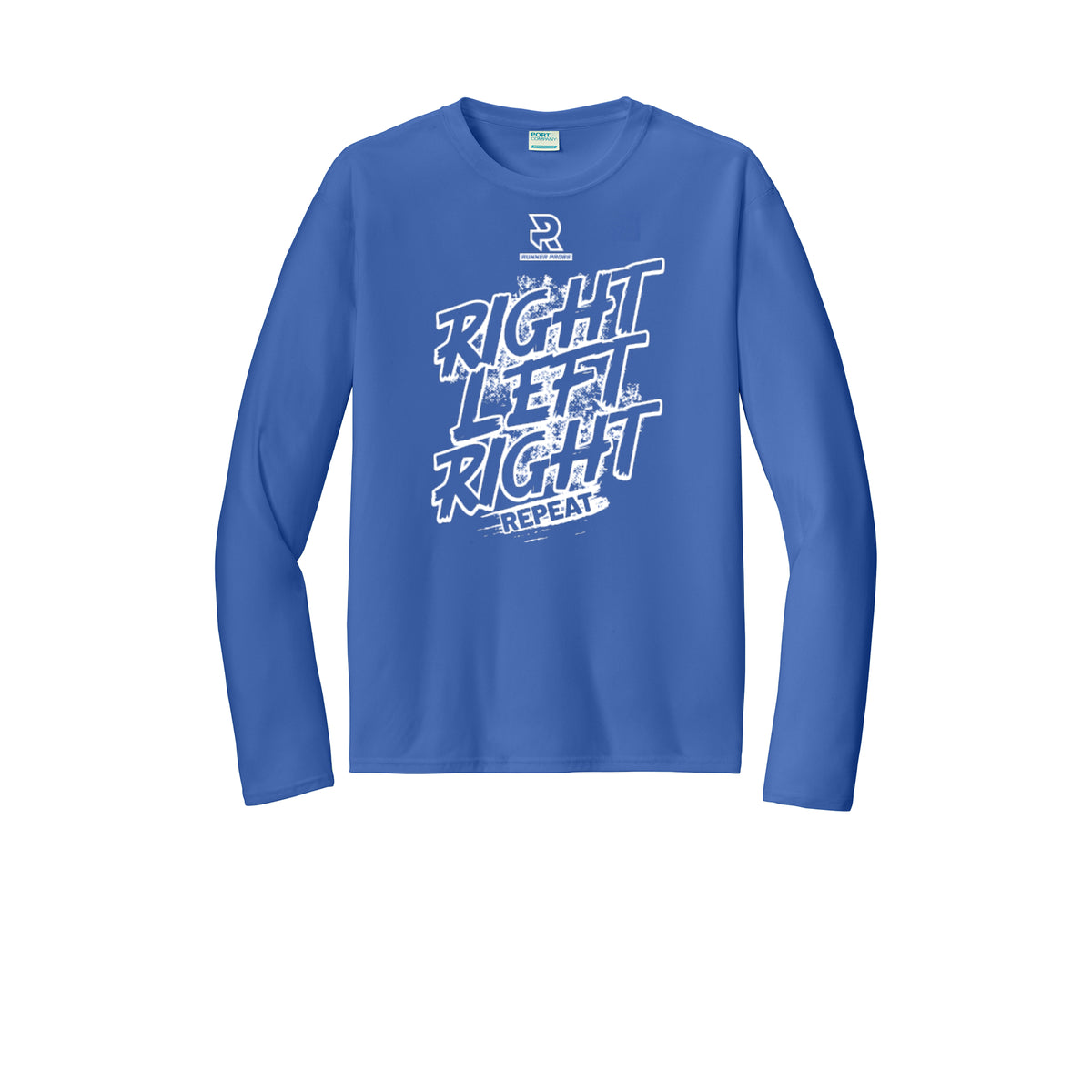 RIGHT LEFT RIGHT (White) - Long Sleeve Performance Tee