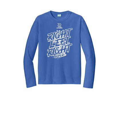 RIGHT LEFT RIGHT (White) - Long Sleeve Performance Tee