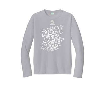 RIGHT LEFT RIGHT (White) - Long Sleeve Performance Tee