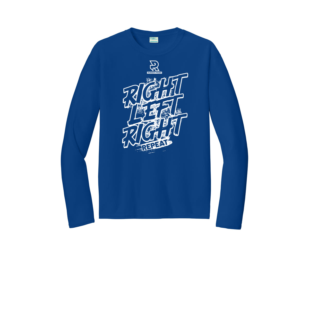 RIGHT LEFT RIGHT (White) - Long Sleeve Performance Tee