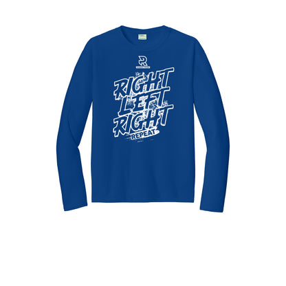 RIGHT LEFT RIGHT (White) - Long Sleeve Performance Tee