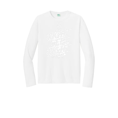 RIGHT LEFT RIGHT (White) - Long Sleeve Performance Tee