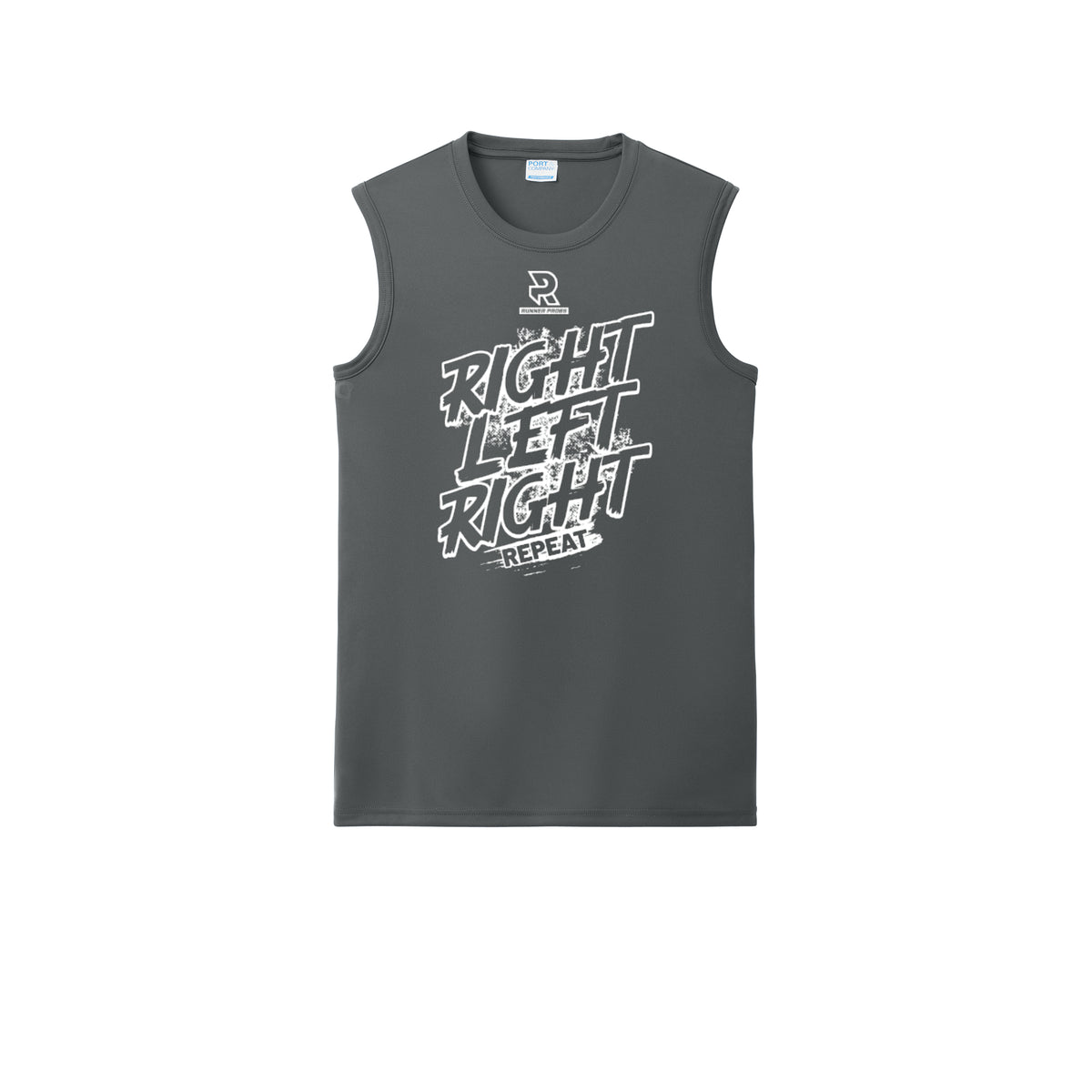 RIGHT LEFT RIGHT (White) - Sleeveless Performance Tee