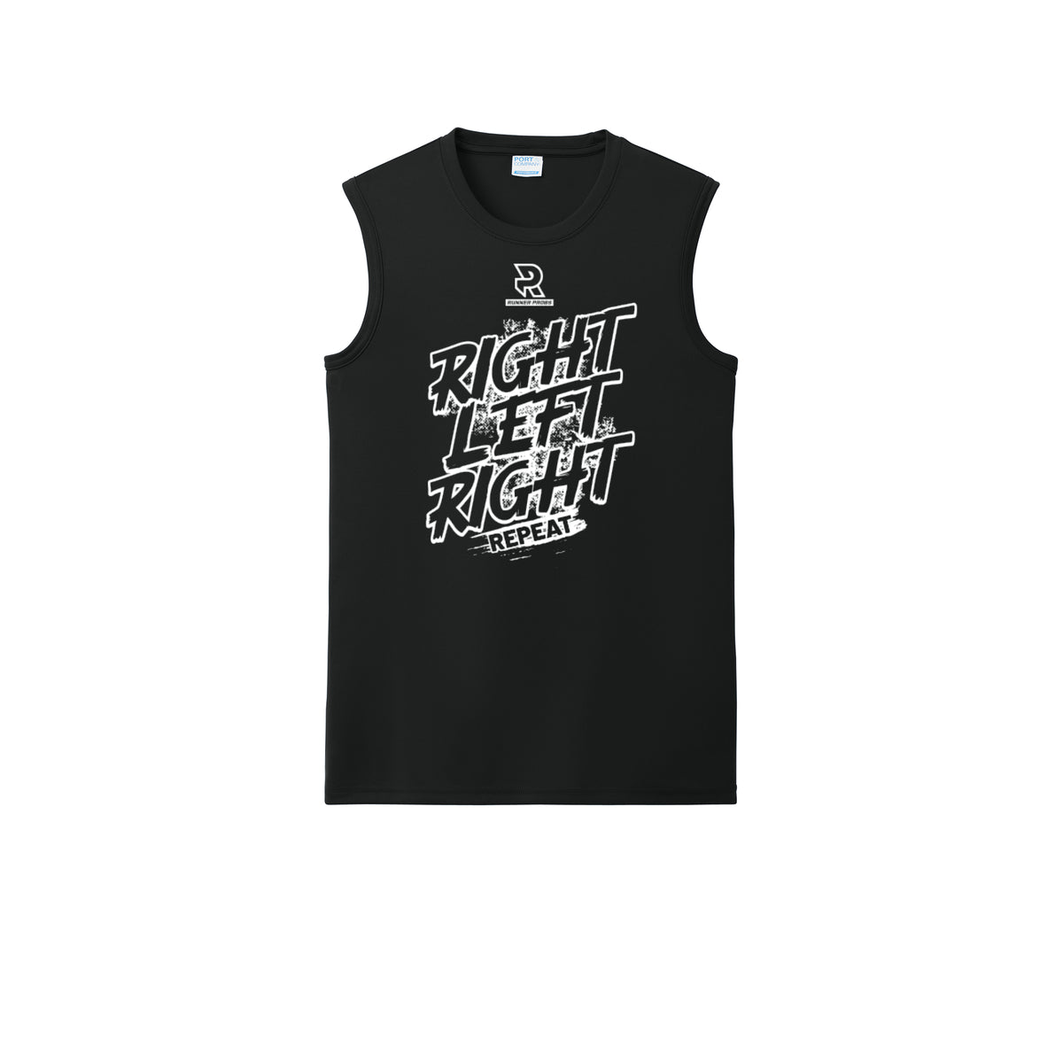 RIGHT LEFT RIGHT (White) - Sleeveless Performance Tee