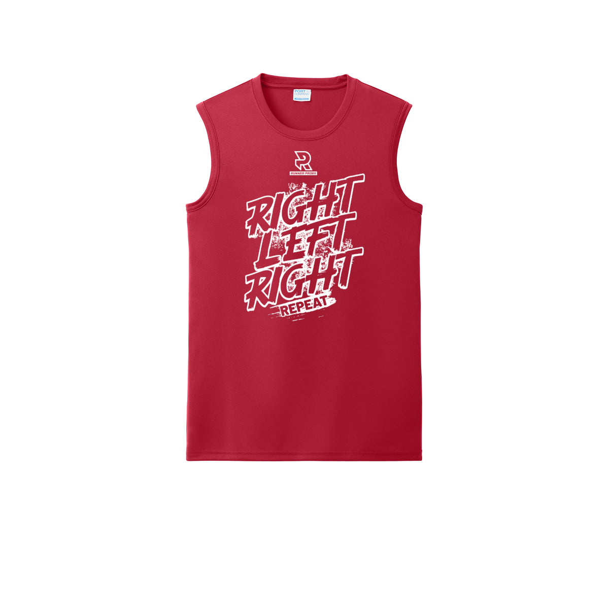 RIGHT LEFT RIGHT (White) - Sleeveless Performance Tee