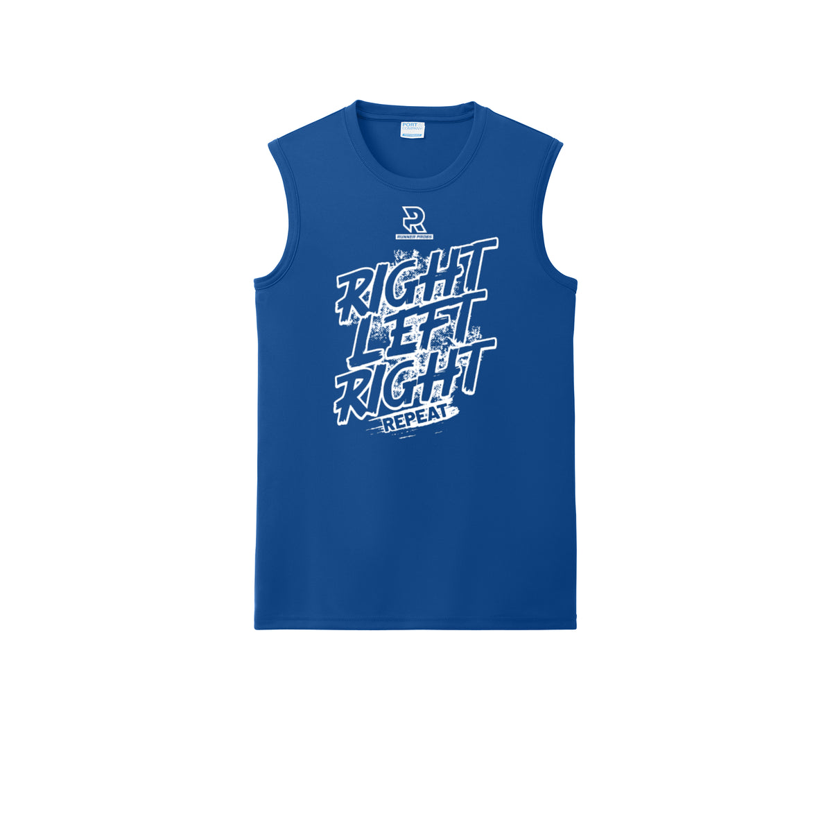 RIGHT LEFT RIGHT (White) - Sleeveless Performance Tee