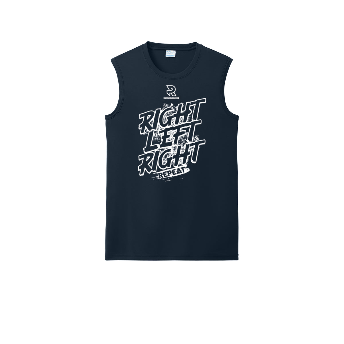 RIGHT LEFT RIGHT (White) - Sleeveless Performance Tee