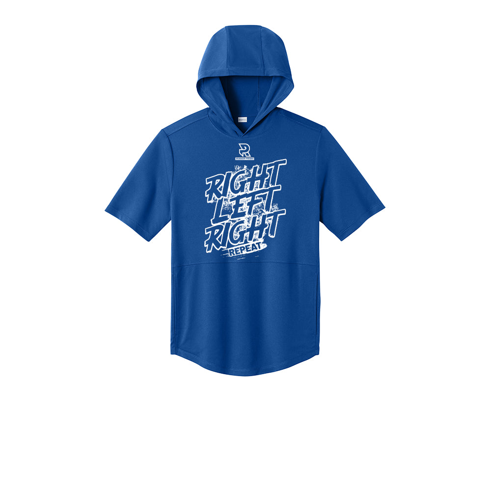 RIGHT LEFT RIGHT (White) - Short Sleeve Performance Hoodie