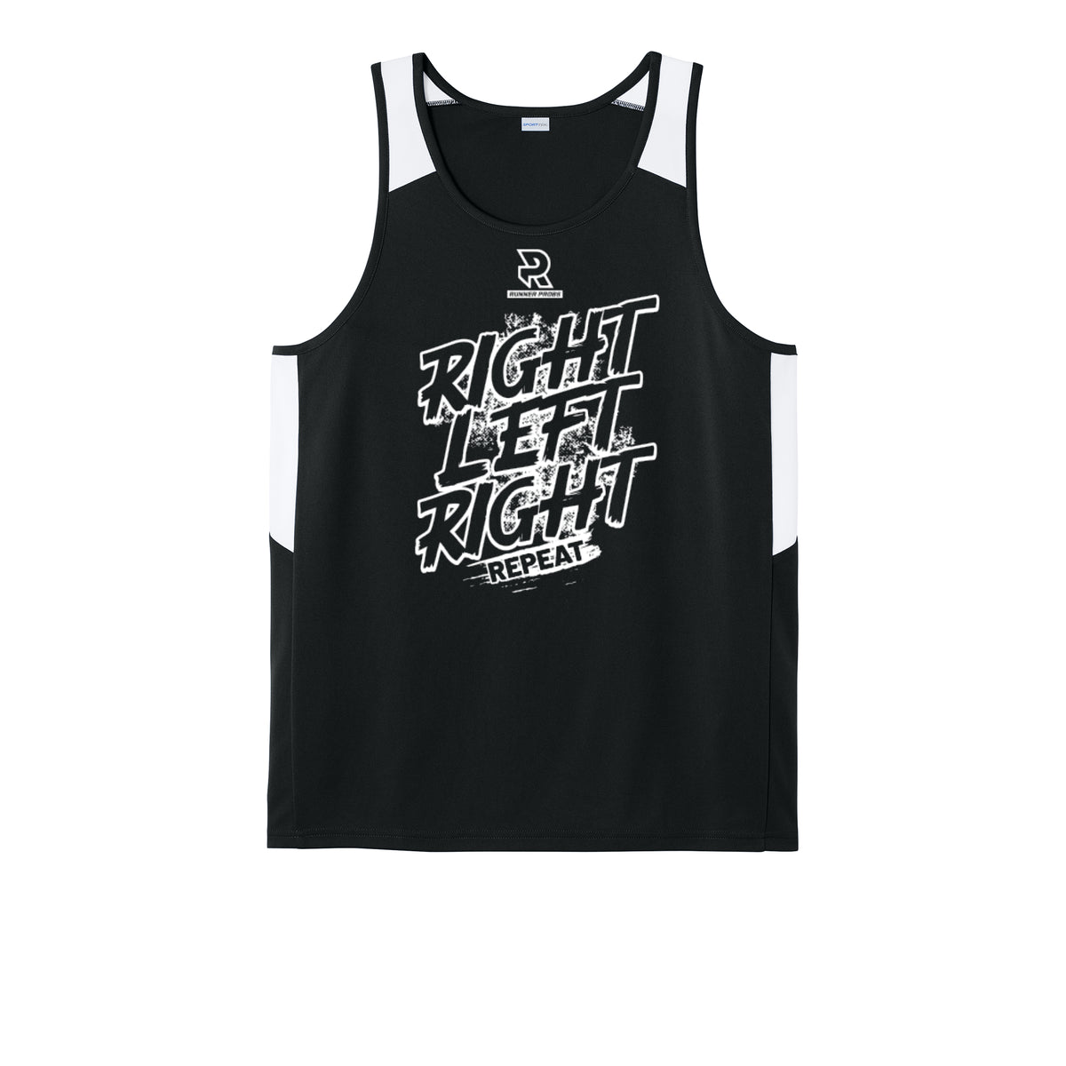 RIGHT LEFT RIGHT (White) - Mens Club Track Tank