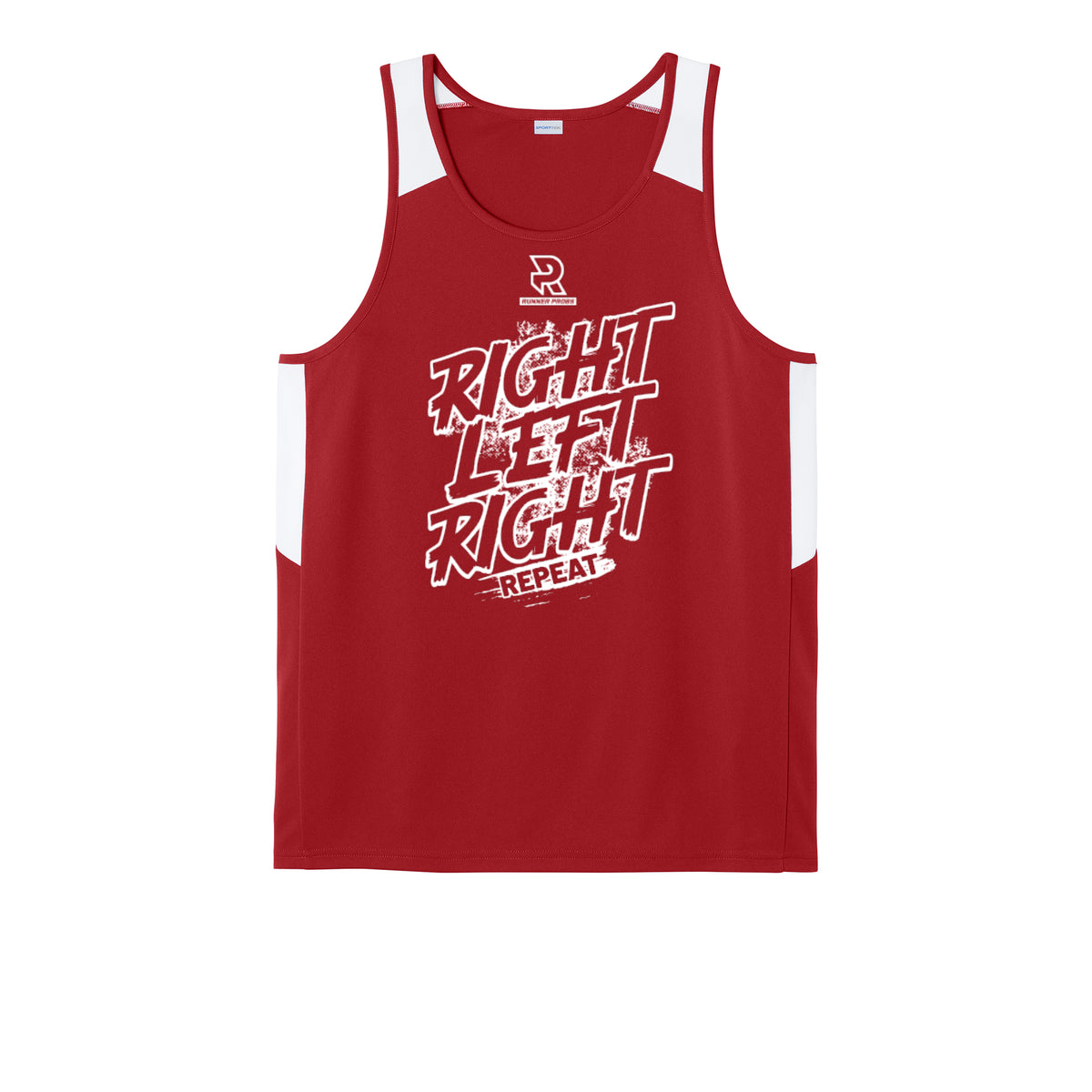 RIGHT LEFT RIGHT (White) - Mens Club Track Tank