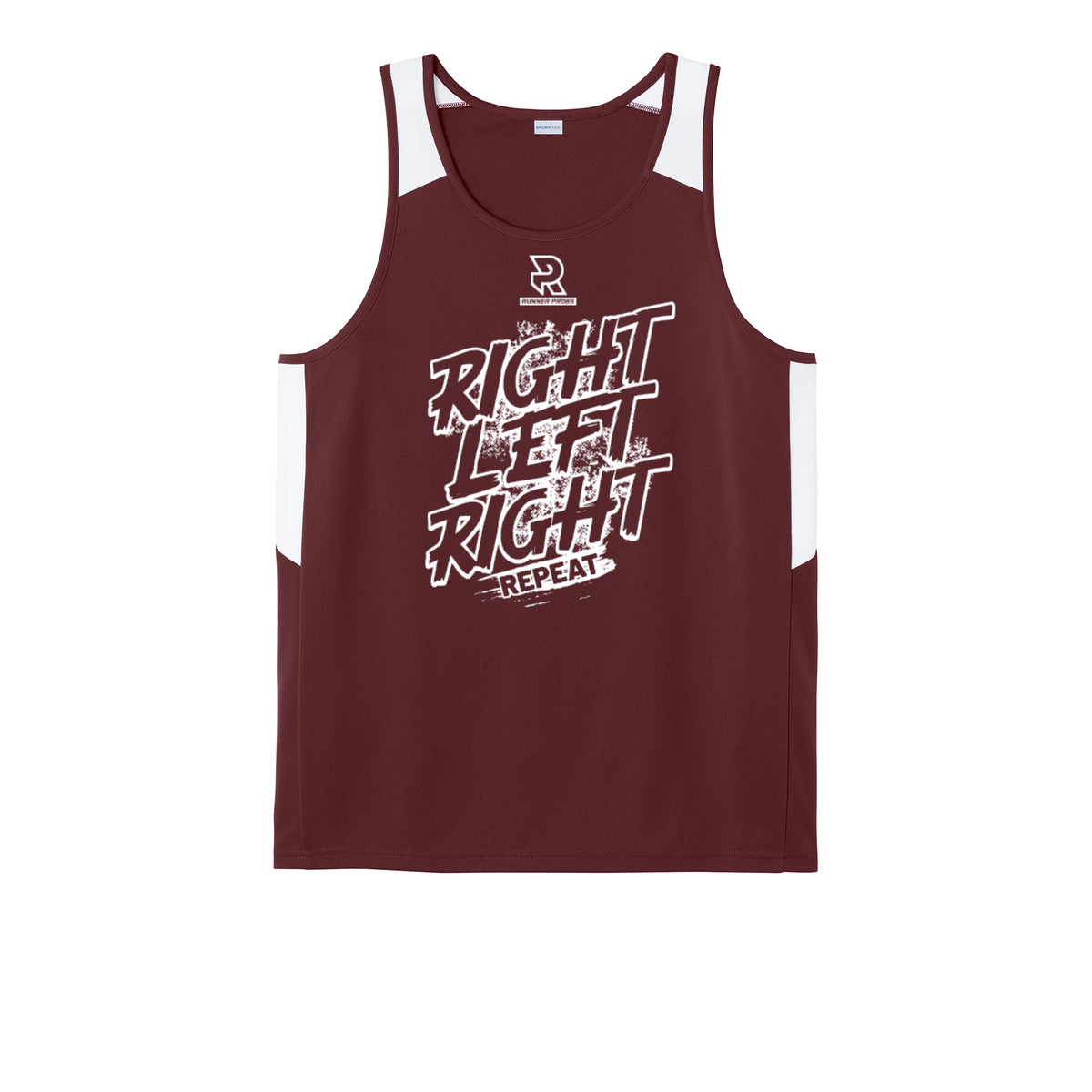 RIGHT LEFT RIGHT (White) - Mens Club Track Tank