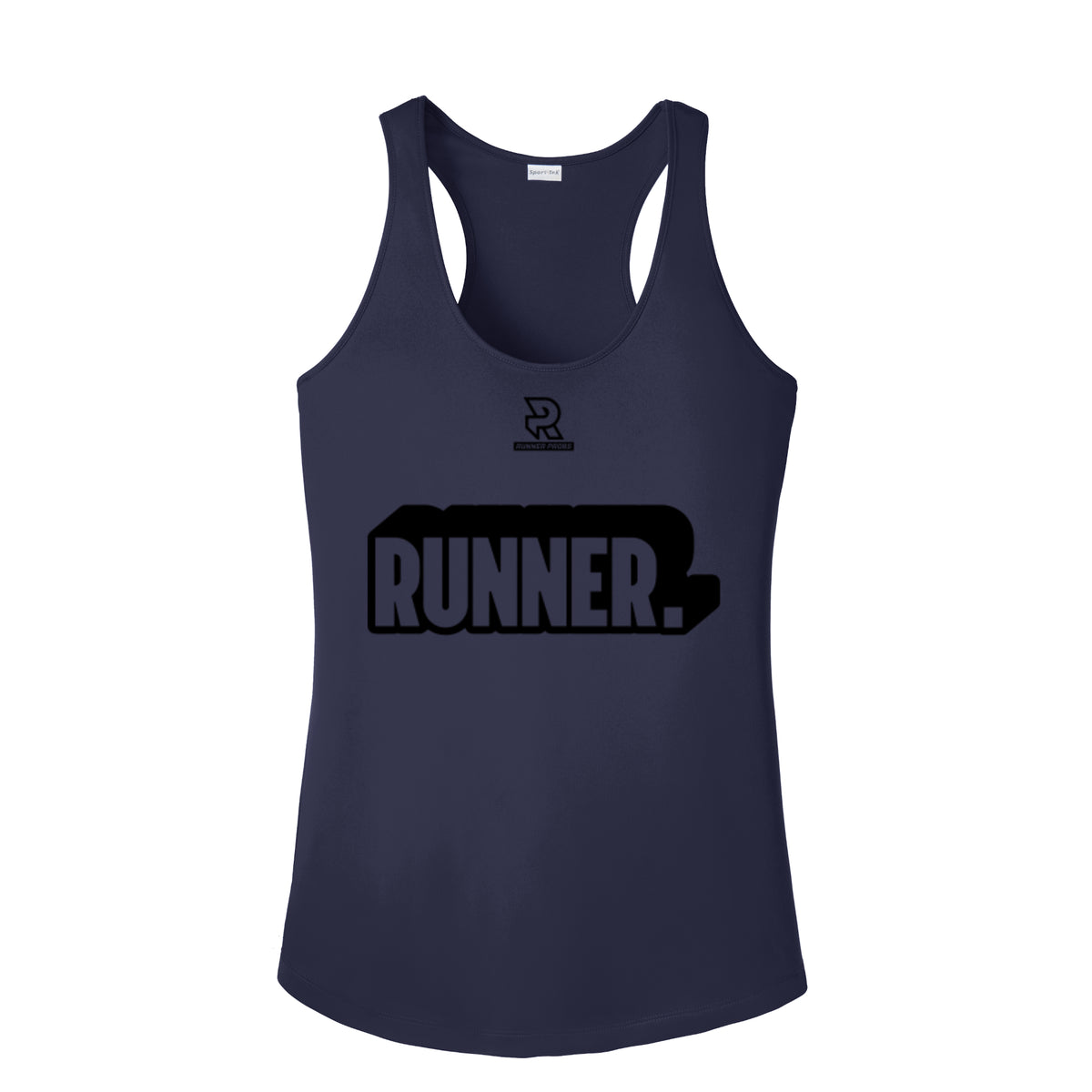 RUNNER DNA (Black) - Womens Competitor Racerback Tank