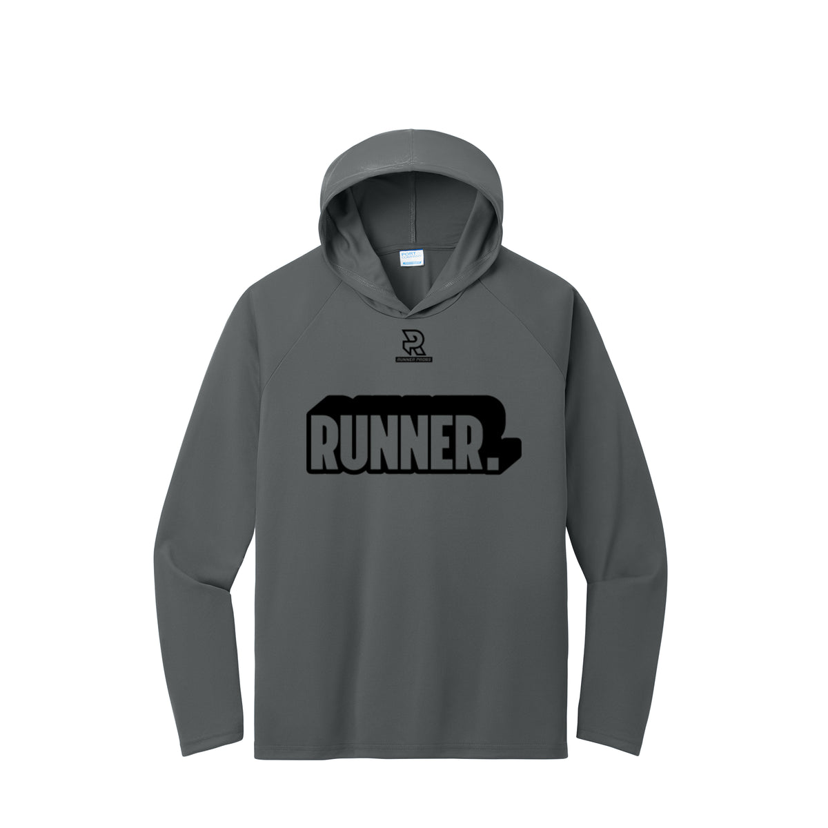 RUNNER DNA (Black) - Long Sleeve Hooded Performance Tee