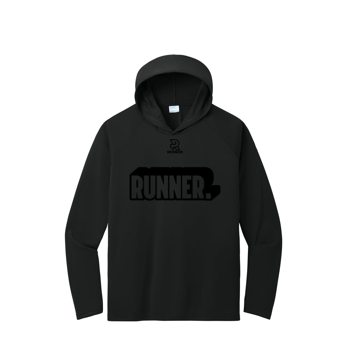 RUNNER DNA (Black) - Long Sleeve Hooded Performance Tee