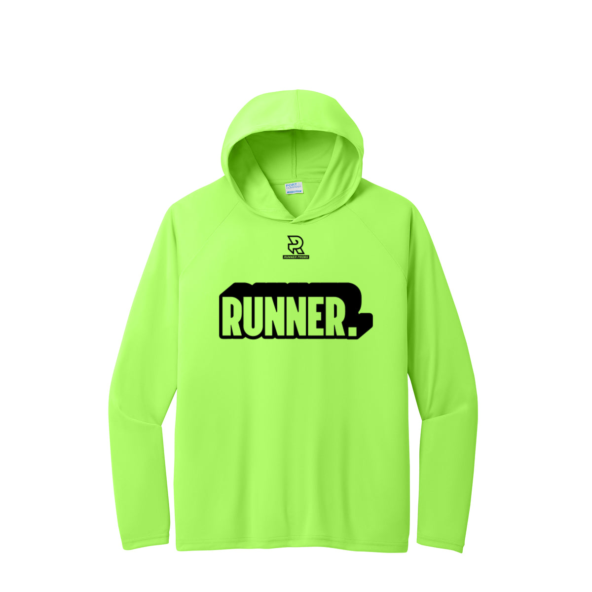 RUNNER DNA (Black) - Long Sleeve Hooded Performance Tee
