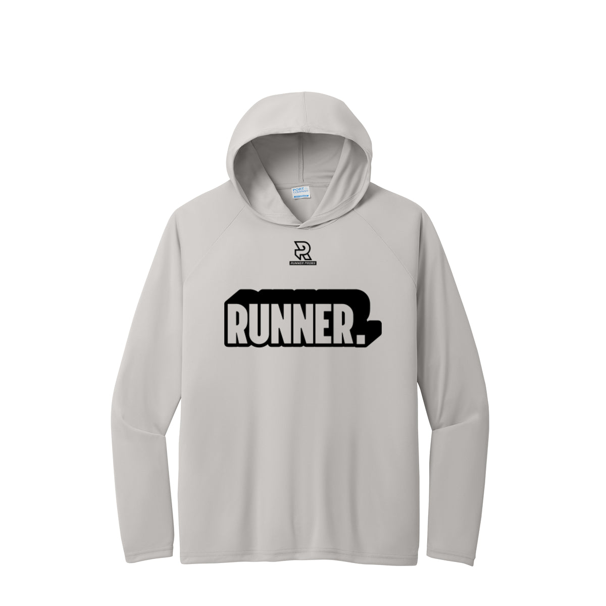 RUNNER DNA (Black) - Long Sleeve Hooded Performance Tee