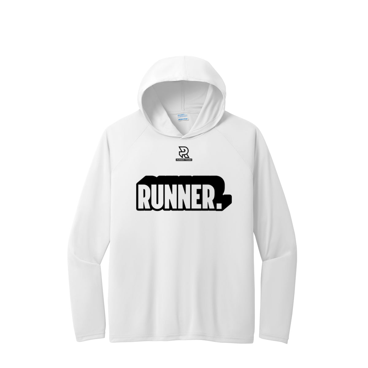 RUNNER DNA (Black) - Long Sleeve Hooded Performance Tee