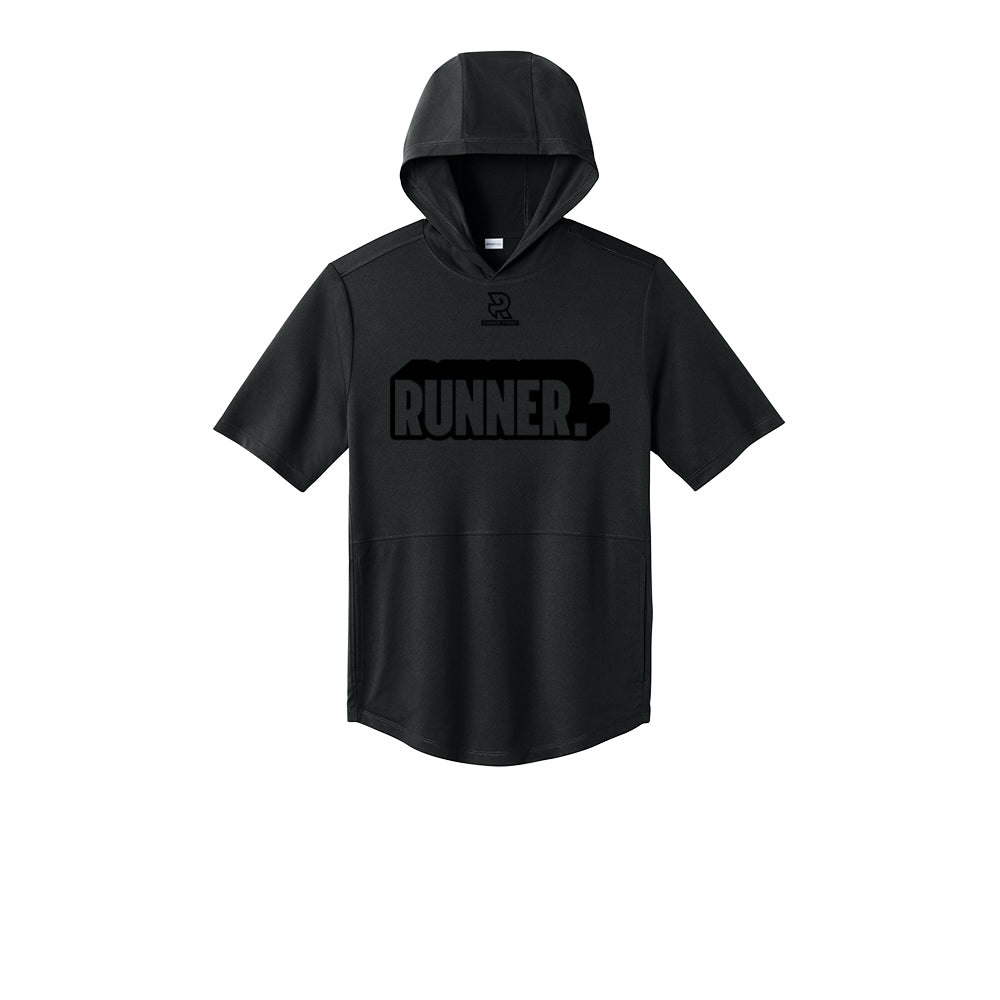 RUNNER DNA (Black) - Short Sleeve Performance Hoodie