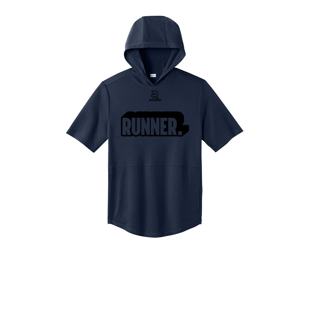 RUNNER DNA (Black) - Short Sleeve Performance Hoodie