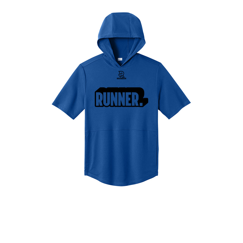 RUNNER DNA (Black) - Short Sleeve Performance Hoodie
