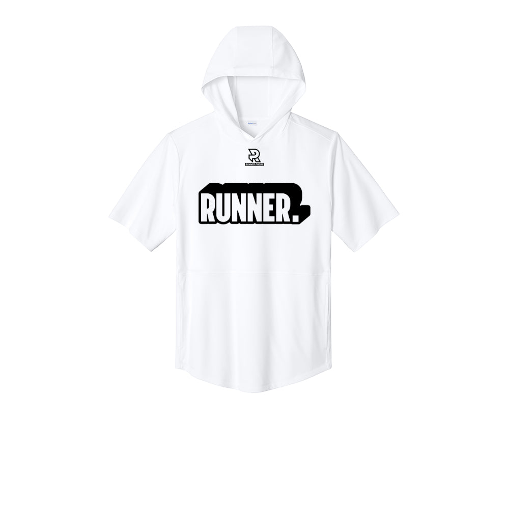 RUNNER DNA (Black) - Short Sleeve Performance Hoodie