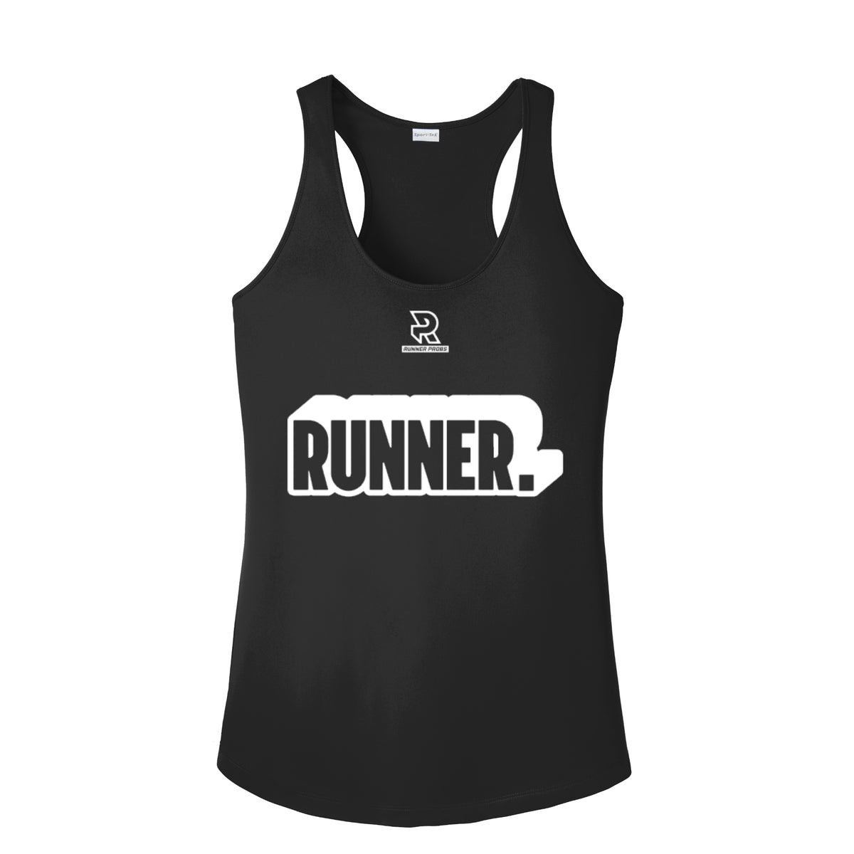 RUNNER DNA (White) - Womens Competitor Racerback Tank