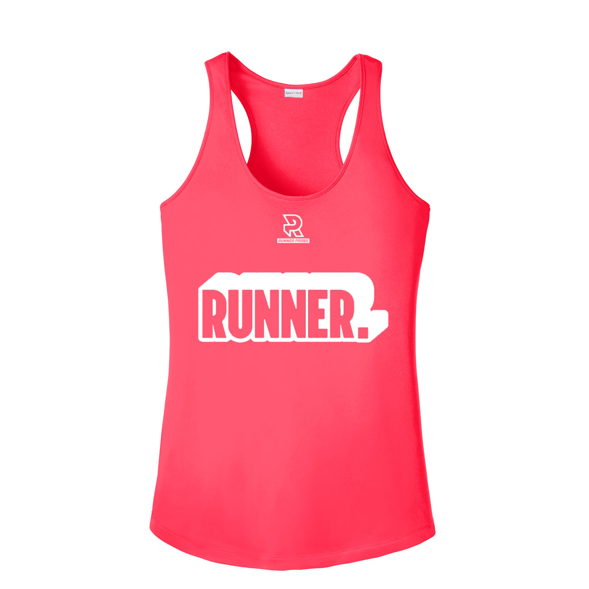 RUNNER DNA (White) - Womens Competitor Racerback Tank