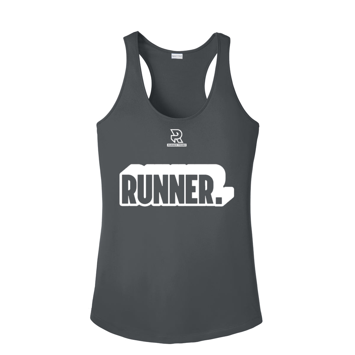 RUNNER DNA (White) - Womens Competitor Racerback Tank