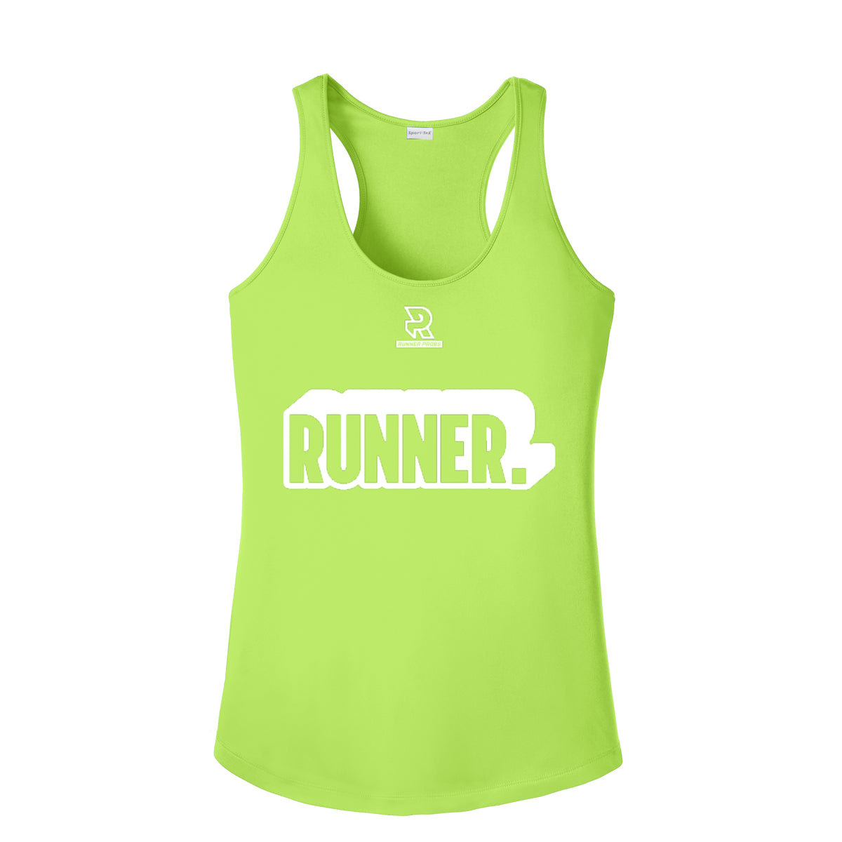 RUNNER DNA (White) - Womens Competitor Racerback Tank