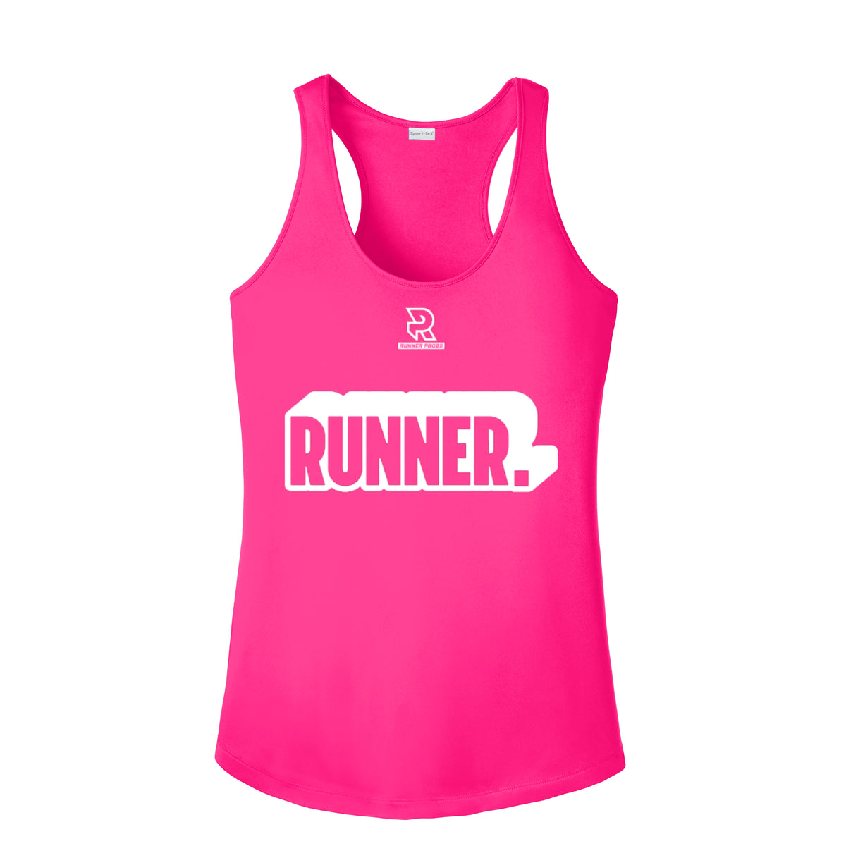 RUNNER DNA (White) - Womens Competitor Racerback Tank