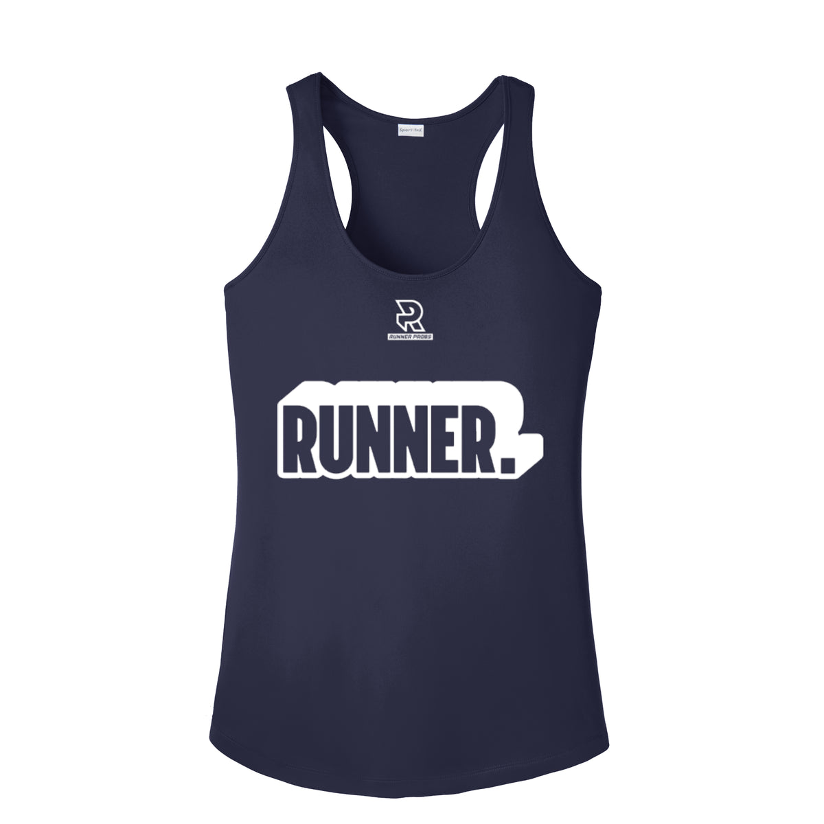 RUNNER DNA (White) - Womens Competitor Racerback Tank