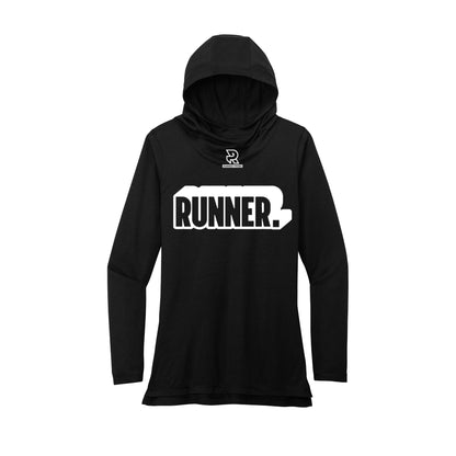 RUNNER DNA (White) - Womens Tri-Blend Long Sleeve Hoodie