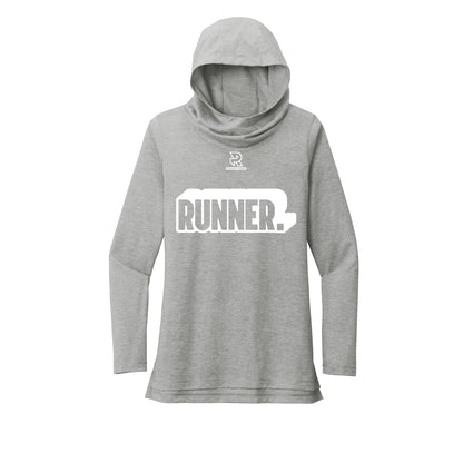 RUNNER DNA (White) - Womens Tri-Blend Long Sleeve Hoodie