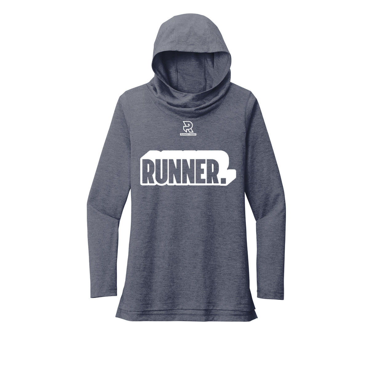 RUNNER DNA (White) - Womens Tri-Blend Long Sleeve Hoodie