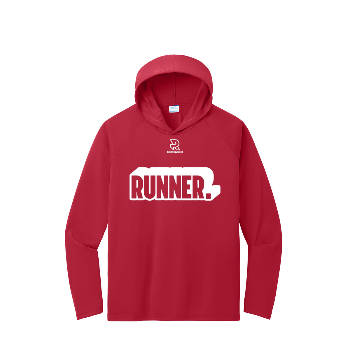RUNNER DNA (White) - Long Sleeve Hooded Performance Tee