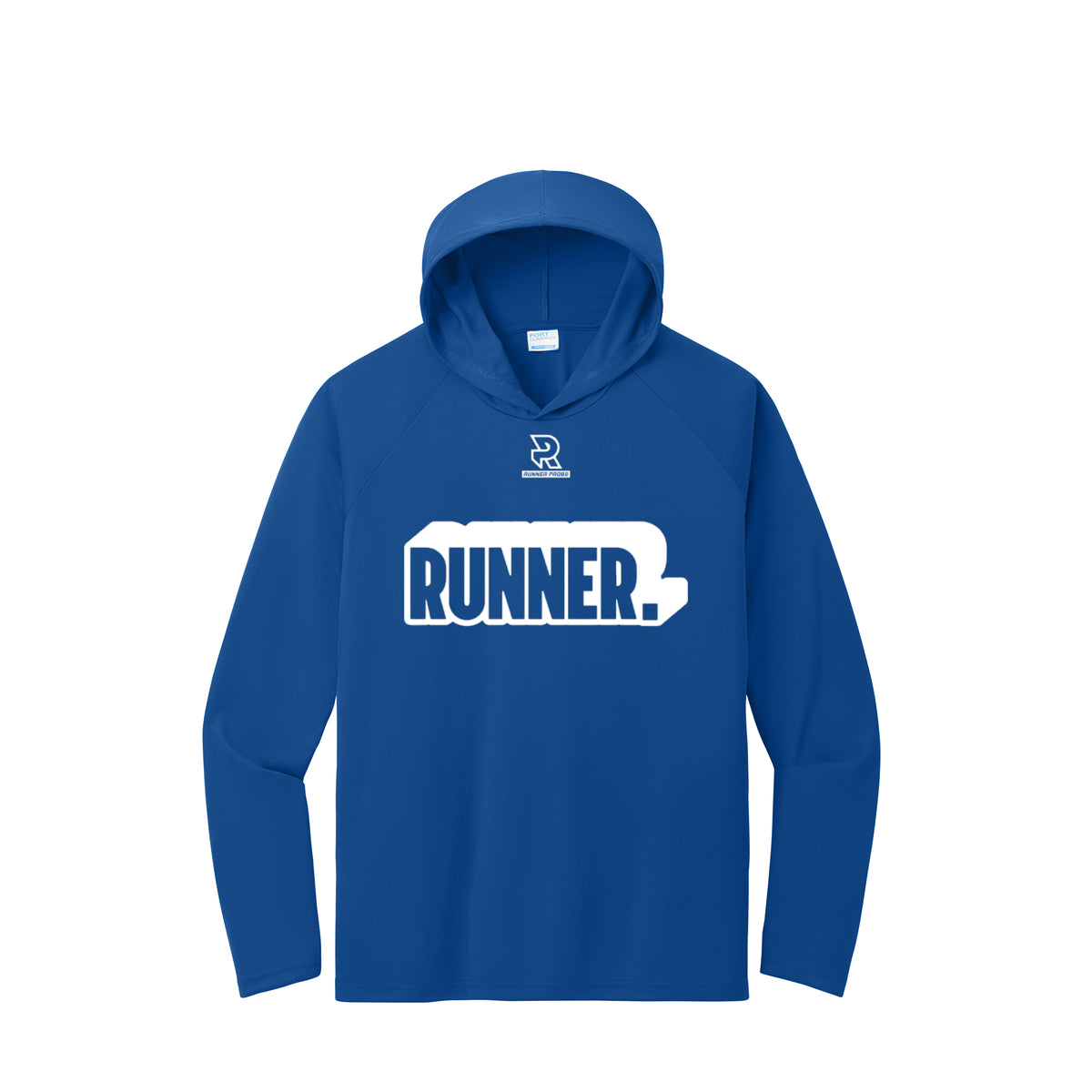 RUNNER DNA (White) - Long Sleeve Hooded Performance Tee