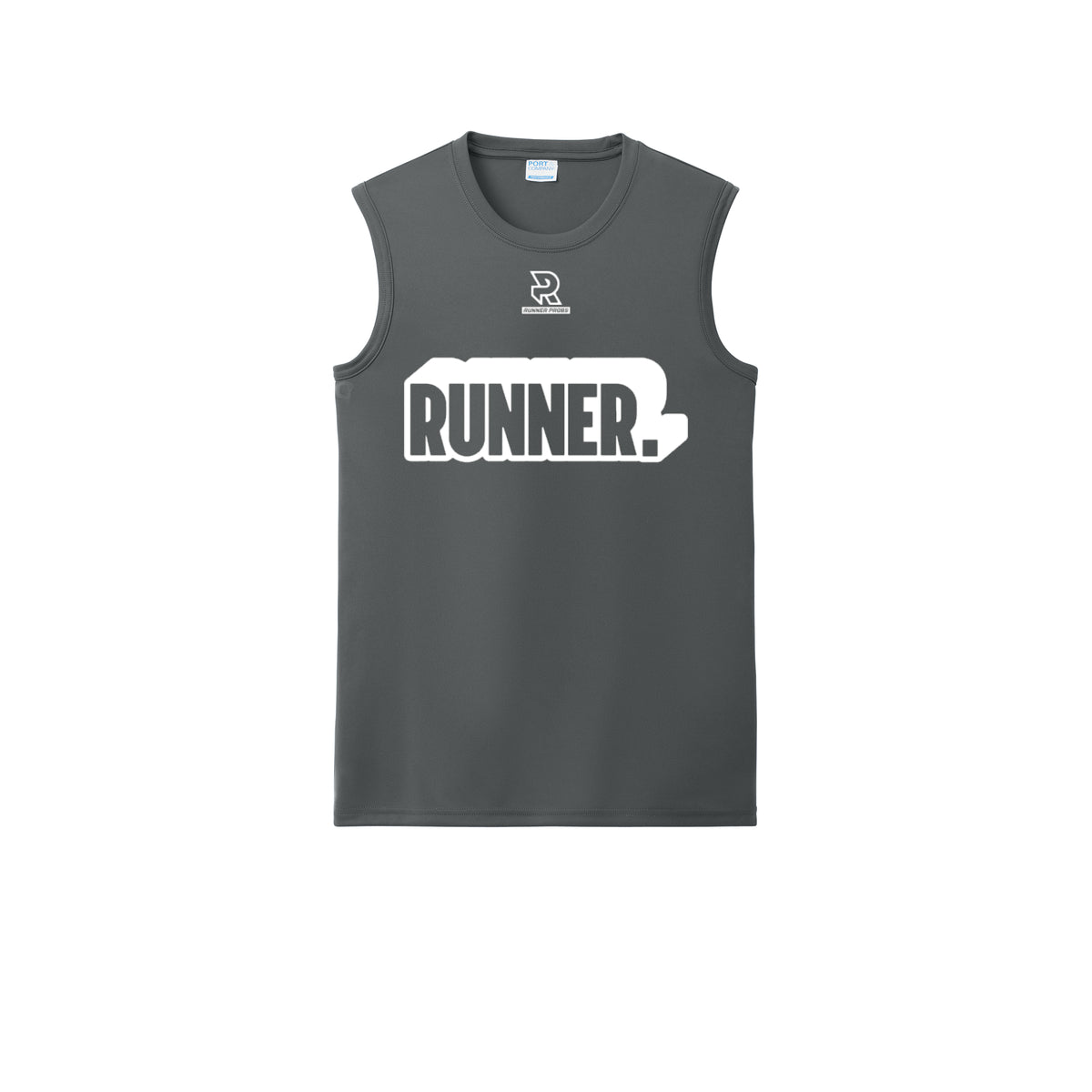 RUNNER DNA (White) - Sleeveless Performance Tee