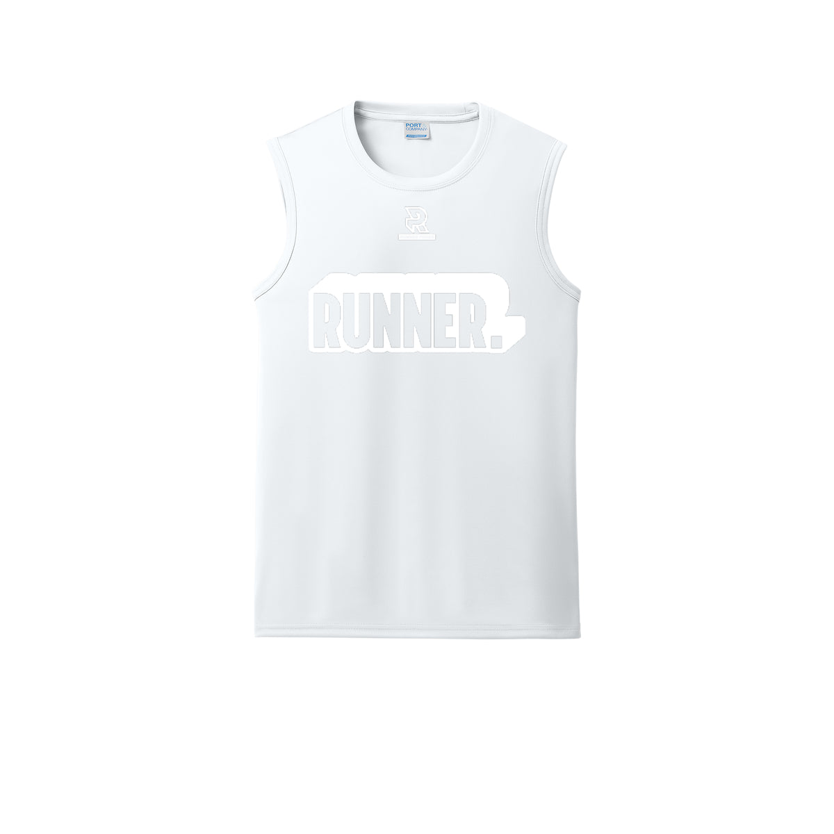 RUNNER DNA (White) - Sleeveless Performance Tee