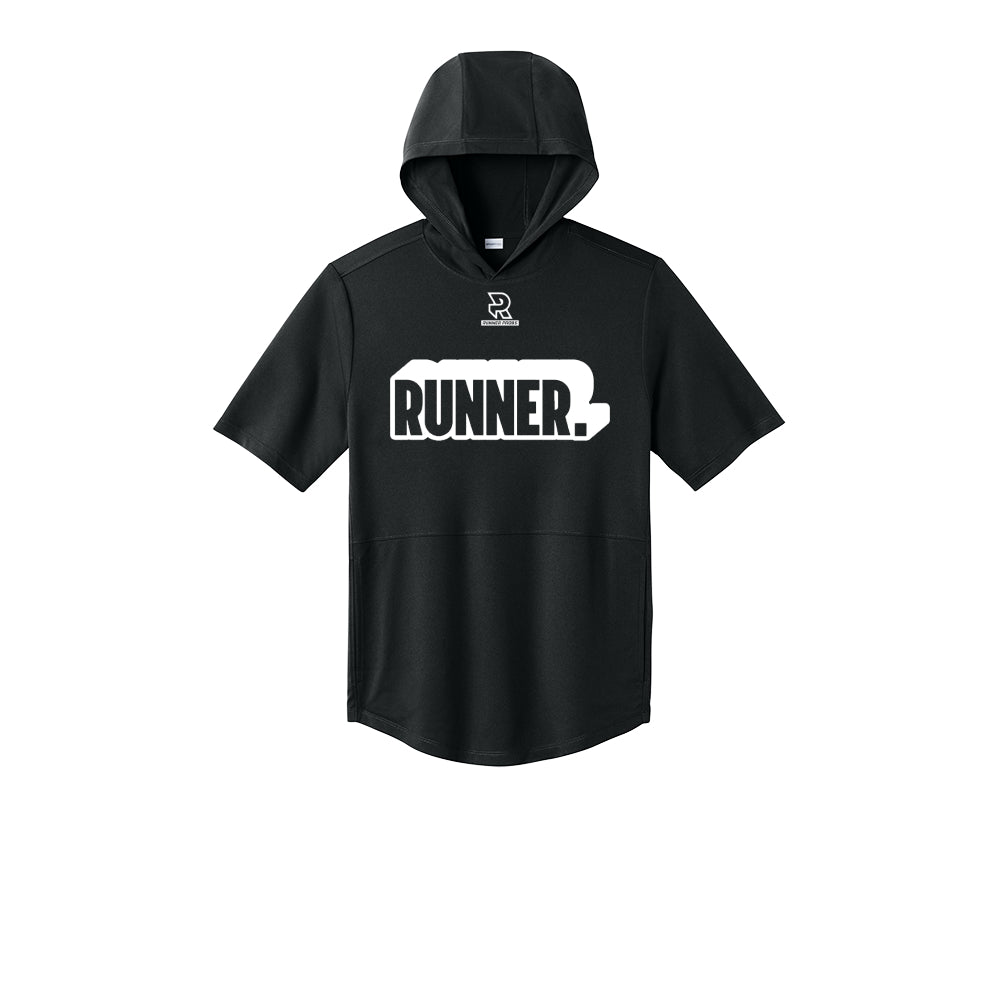 RUNNER DNA (White) - Short Sleeve Performance Hoodie