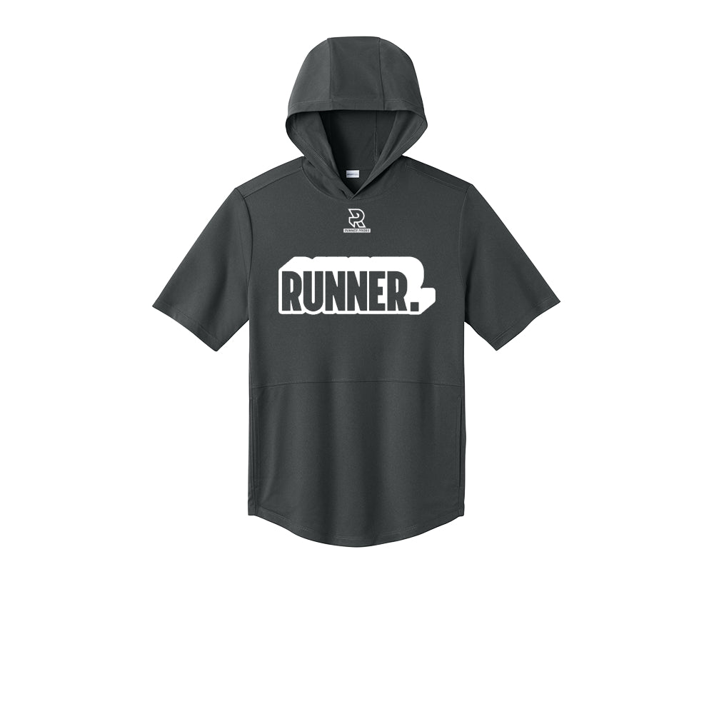 RUNNER DNA (White) - Short Sleeve Performance Hoodie
